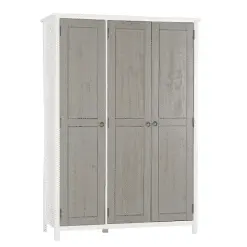 کمد لباس دو درب نوک مدادی سفید سایز 187*133*55 کد 8827