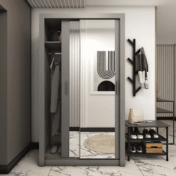 کمد لباس 2 درب لولایی طوسی سایز 200*83*58 کد 8872