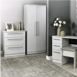 کمد 2 درب سفید سایز 217*63*45 کد 8726