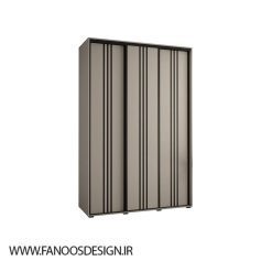 کمد لباس 2 درب ریلی طوسی کد 8762