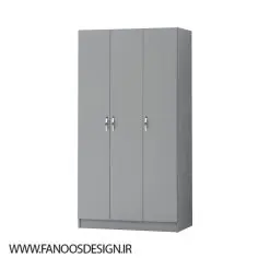 کمد لباس 3 درب خاکستری سایز 180*90*45 کد 9098