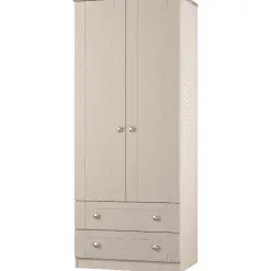 کمد لباس دو درب و دو کشو سفید سایز 197*77*52 کد 9092