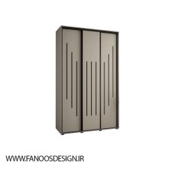 کمد درب کشویی طوسی طرح دار کد 8816