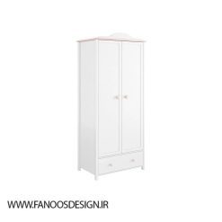 کمد لباس 2 درب لولایی سفید لولایی سایز 196*85*52 کد 8886