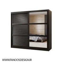 کمد لباس 2 درب کشویی مشکی کد 1189