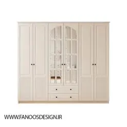 کمد لباس 6 درب و دو دراور آینه وسط سایز 210*184*52 کد 8954