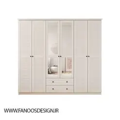 کمد لباس 6 درب و دو دراور آینه وسط سایز 210*184*52 کد 8956