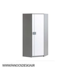 کمد لباس 2 درب لولایی سفید و طوسی سایز 187*80*71 کد 8836