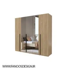 کمد لباس 6 درب وسط آینه سایز 225*210*59 کد 9009