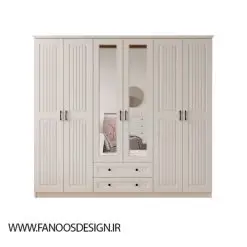 کمد لباس 6 درب و دو دراور آینه وسط سایز 210*184*52کد 8958