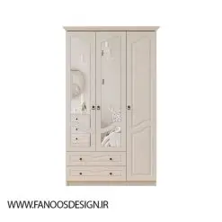 کمد لباس 3 درب با آینه 2 کشو سایز 210*105*52 کد 8995