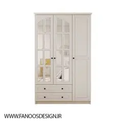 کمد لباس 3 درب و دو دراور آینه وسط سایز 105*184*52 کد 8960