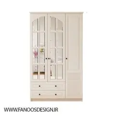 کمد لباس 3 درب و 2 کشو کرم سایز 210*105*52 کد 8933
