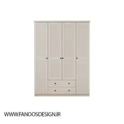 کمد لباس 3 گانه بلند مدرن 2 کشویی سفید سایز 196*110*62 کد 1115