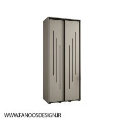 کمد لباس دو درب کشویی طوسی مدرن سایز 235*100*60 کد 8789
