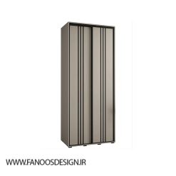 کمد لباس دو درب کشویی طوسی مدرن سایز 235*110*60 کد 8791