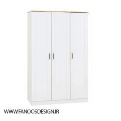 کمد لباس سفید 3 درب سایز 119*187*53 کد 9112