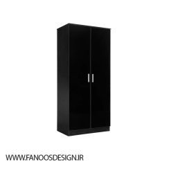 کمد لباس مشکی براق 2 درب سایز 180*76*47 کد 9063