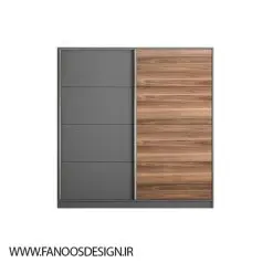 کمد لباس مشکی و قهوه ای دو درب سایز 200*180*62 کد 8837