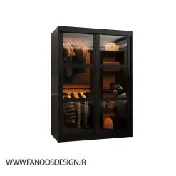 کمد لباس 120 سانتی متری مشکی سایز 120*120*62 کد 9079