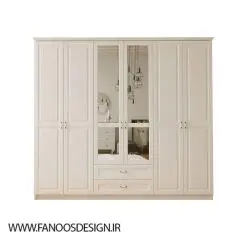 کمد لباس 6 درب طرح دار و دو کشو آینه وسط سایز 210*184*52 کد 8952 کد 8951