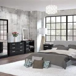 کمد لباس 3 درب و 2 کشو آینه دار سایز 196*93*52 کد 9032