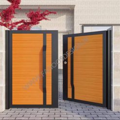 درب حیاط چوبی فلزی کد 40036