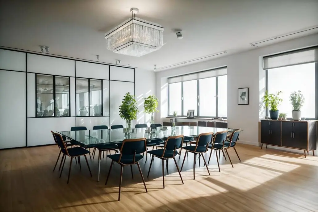 Scandinavian style decoration of the conference room