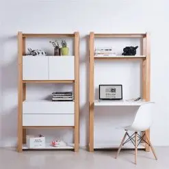 میز تحریر و کتابخانه چوبی با قیمت مناسب کد 1237