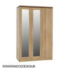 کمد لباس چوبی با رنگ پلی اورتان 3 درب سایز 190*116*52 کد 1094