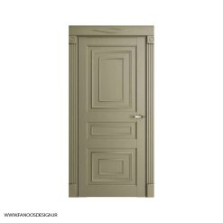 درب اتاق خواب کلاسیک با رنگ پوششی سه قاب برجسته کد 31024