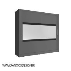 کمد لباس درب کشویی مشکی سایز 214*200*62 کد 8908