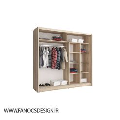 کمد لباس درب کشویی مشکی سایز 214*200*62 کد 8908