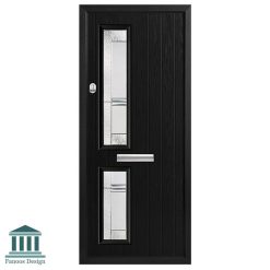 در کلاسیک ورودی چوبی شیشه خور کد 4047