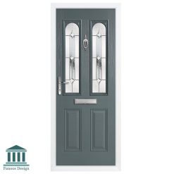 درب کلاسیک شیشه خور طرح انگلیسی کد 4034