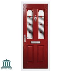 درب کلاسیک شیشه خور طرح انگلیسی کد 4034