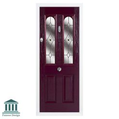 درب کلاسیک شیشه خور طرح انگلیسی کد 4034