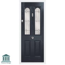 درب کلاسیک شیشه خور طرح انگلیسی کد 4034