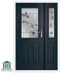 درب ورودی یک و نیم لنگه کلاسیک چوبی کد 4027