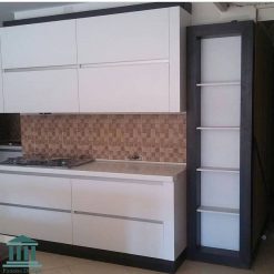 کابینت آشپزخانه ام دی اف سفید جدید کد 0153 25 کابینت آشپزخانه ترکیبی ام دی اف و هایگلاس کد 0153