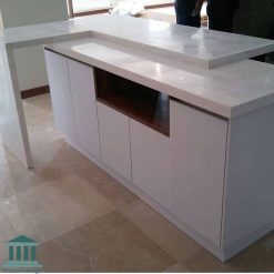 کابینت آشپزخانه ام دی اف سفید جدید کد 0153 20 کابینت آشپزخانه ترکیبی ام دی اف و هایگلاس کد 0153
