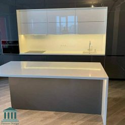 کابینت آشپزخانه ترکیبی پی وی سی و هایگلاس کد 0168