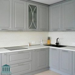 کابینت ممبران سفید طوسی کد 0167 7 کابینت آشپزخانه ممبران کد 0167