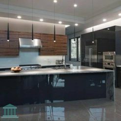 کابینت نئوکلاسیک دو رنگ کد 0165 5 کابینت آشپزخانه ترکیبی ام دی اف و پی وی سی کد 0165