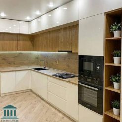 کابینت آشپزخانه ترکیبی ام دی اف وهایگلاس کد 0164