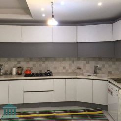 کابینت آشپزخانه ترکیبی پی وی سی و هایگلاس کد 0251