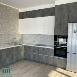 کابینت آشپزخانه ترکیبی PVC کد 0249 9 کابینت آشپزخانه ترکیبی هایگلاس و پی وی سی کد 0249