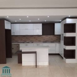 کابینت آشپزخانه ترکیبی ام دی اف و هایگلاس کد 0152