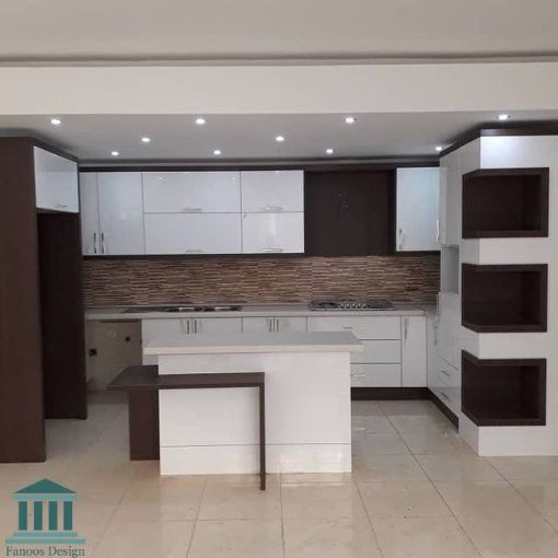 کابینت آشپزخانه ترکیبی ام دی اف و هایگلاس کد 0152