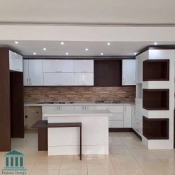 کابینت آشپزخانه ترکیبی ام دی اف و هایگلاس کد 0152